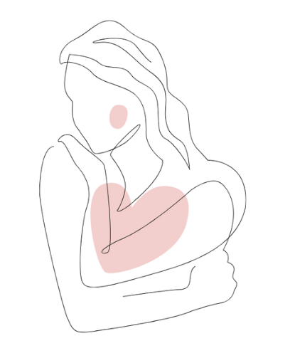 ilustracion taller autocuidado con tacto amaia cano donostia - Osteopatía y Fisioterapia Ilustración simbólica de autocuidado y conexión corporal, utilizada en el taller “con-tacto” de Amaia Cano en Donostia - San Sebastián.